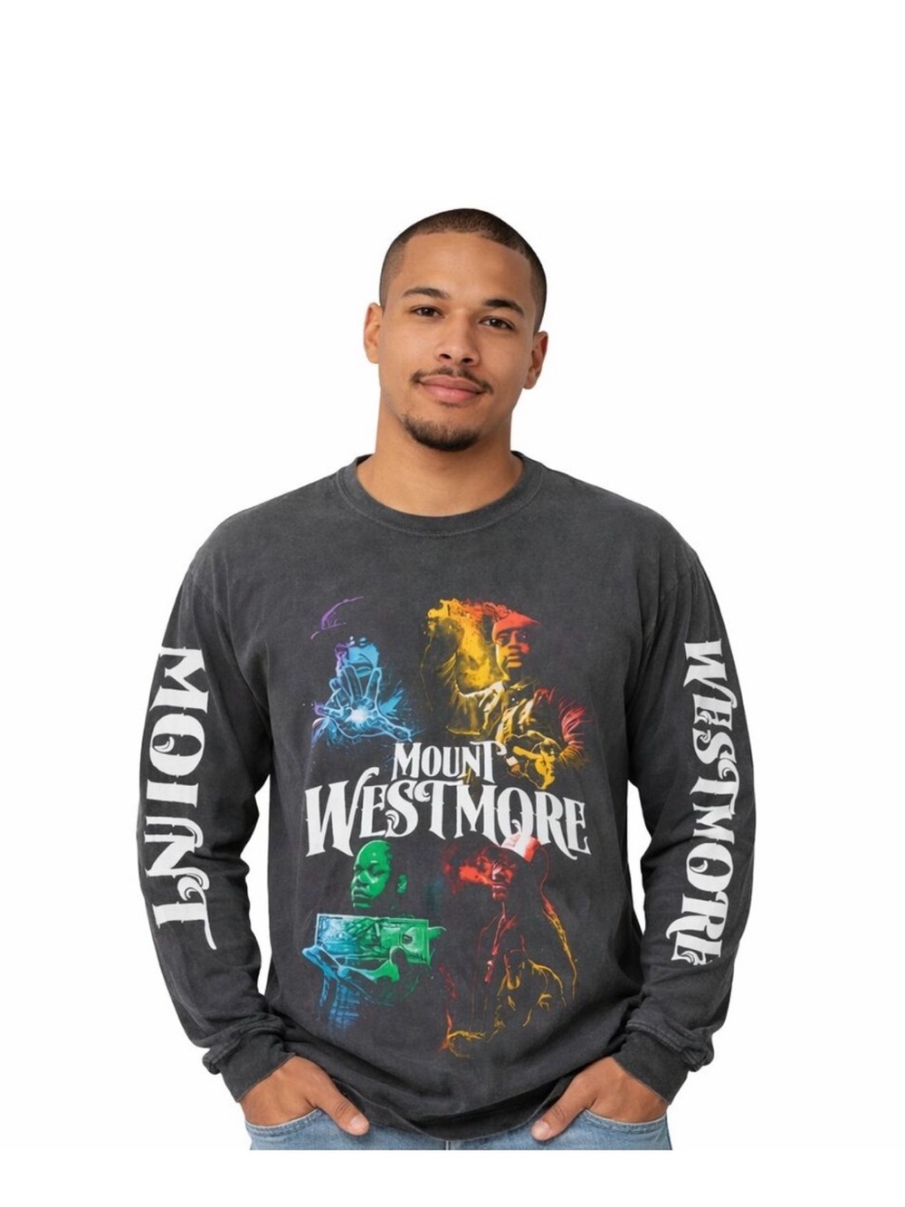 Mount Westmore West Side Black Long Sleeve Graphic Tee Size L EUC 🪎